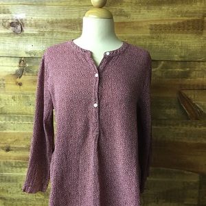 Old Navy  (M) burgundy pattern tunic style blouse